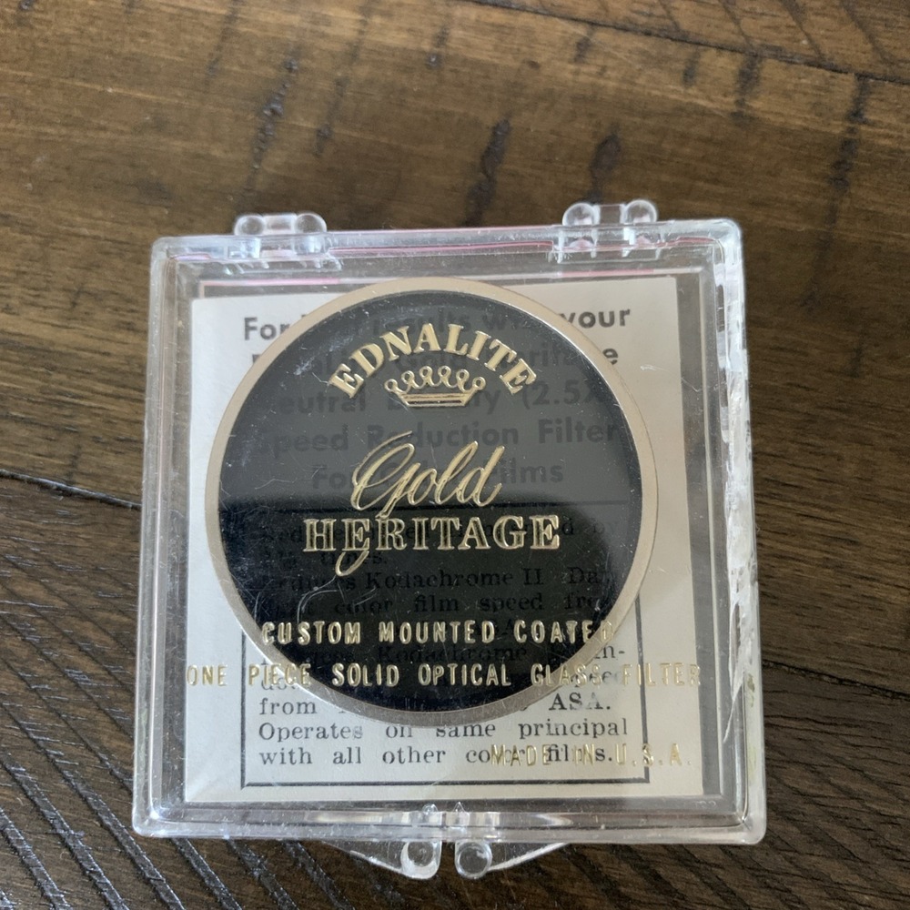 VTG 1962 EdnaLiteโ Gold Heritage Neutral Density 2.5X Coated Filter Color Films